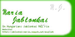 maria jablonkai business card